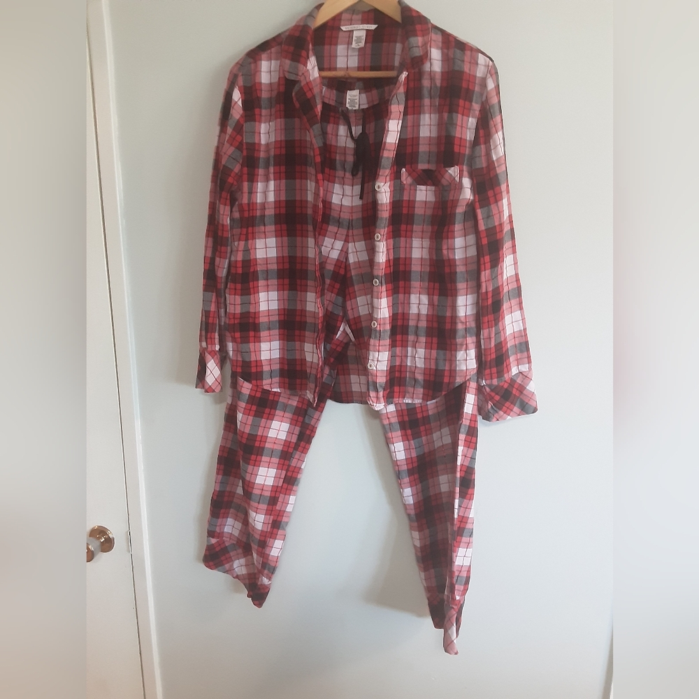 Red and Black Plaid Button-Up Shirt